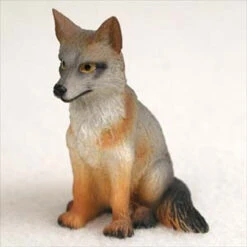 Fox Gray Bonsai Tree Figurine