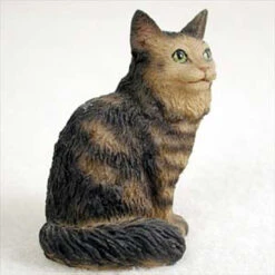 Brown Tabby Maine Coon Cat Tiny One Figurine (CTN17)