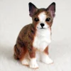 Chihuahua Brindle & White Bonsai Tree Figurine