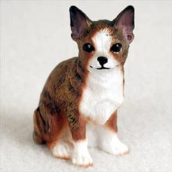 Chihuahua Brindle & White Bonsai Tree Figurine