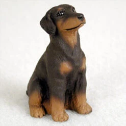 Doberman Pinscher Red W/Uncropped Ears Bonsai Tree Figurine