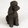 Poodle Chocolate W/Sport Cut Bonsai Tree Figurine