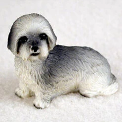 Lhasa Apso Gray W/Sport Cut Bonsai Tree Figurine