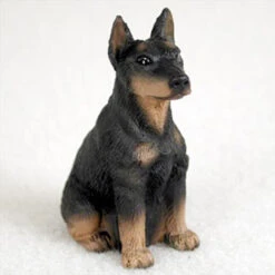 Doberman Pinscher Black W/Cropped Ears Bonsai Tree Figurine