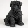 Shar Pei Black Bonsai Tree Figurine
