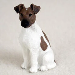 Fox Terrier Brown & White Bonsai Tree Figurine