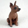 Miniature Pinscher Red & Brown Bonsai Tree Figurine