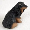 Dachshund Longhaired Black Bonsai Tree Figurine