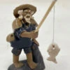 Chinese Figurine - Man Standing Fishing Off Of A Rock (F-023)
