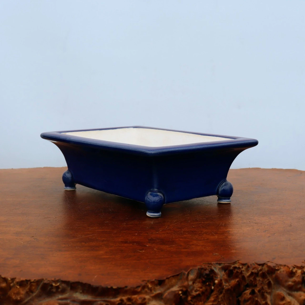 9" Blue Glazed Yixing Bonsai Pot (No. 2136) 2 9" Blue Glazed Yixing Bonsai Pot (No. 2136) - Image 2