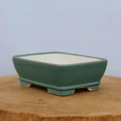 7" Green Glazed Yixing Bonsai Pot (No. 2057) -Home Decor Items Store IMG 49512 61186.1666290856