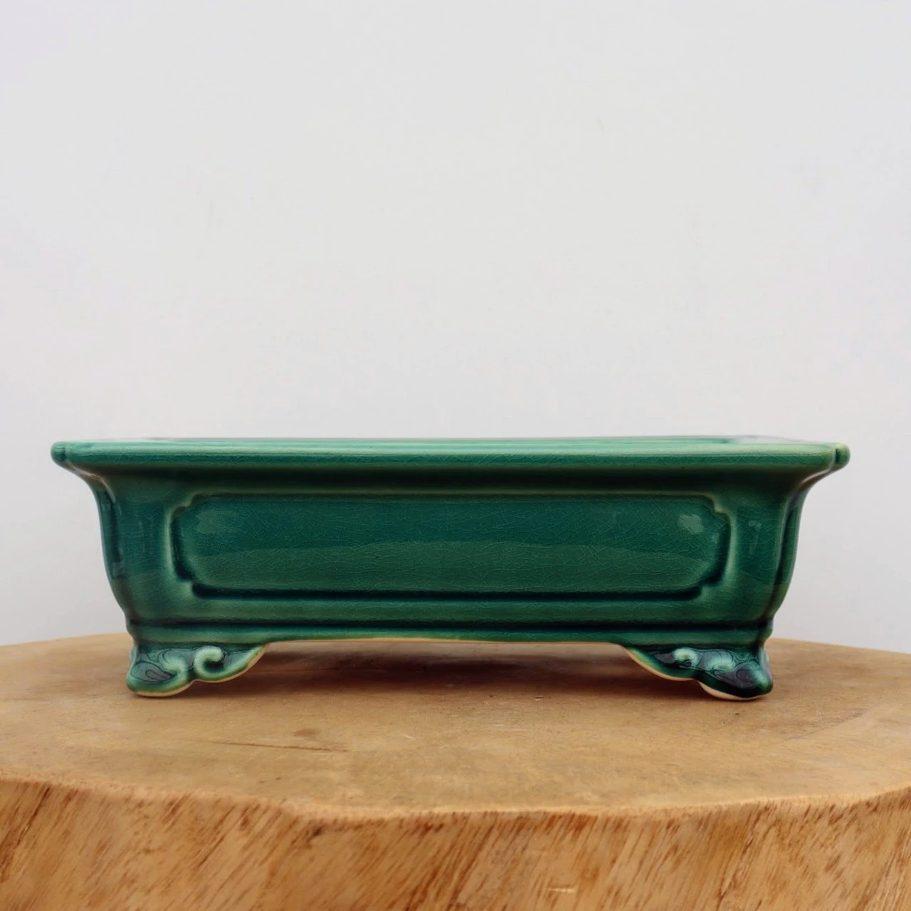 10" Green Glazed Yixing Bonsai Pot (No. 2077) 6 10" Green Glazed Yixing Bonsai Pot (No. 2077) - Image 6