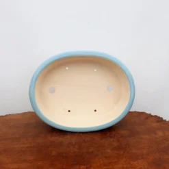 12" Light Blue Glazed Yixing Bonsai Pot (No. 2084) -Home Decor Items Store IMG 50652 82727.1666295144