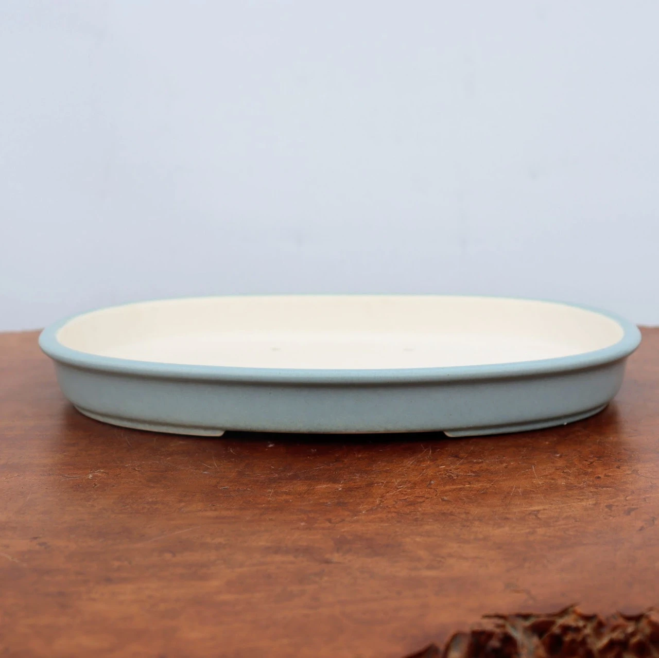 12" Shallow Glazed Yixing Bonsai Pot (No. 2107) 4 12" Shallow Glazed Yixing Bonsai Pot (No. 2107) - Image 4