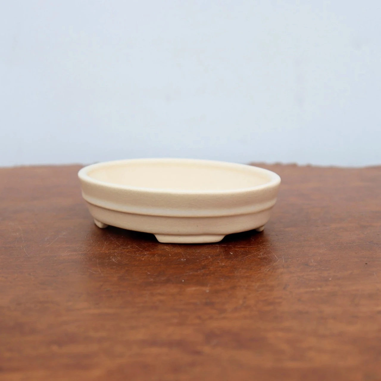 5" Cream Glazed Yixing Bonsai Pot (No. 2018) 4 5" Cream Glazed Yixing Bonsai Pot (No. 2018) - Image 4