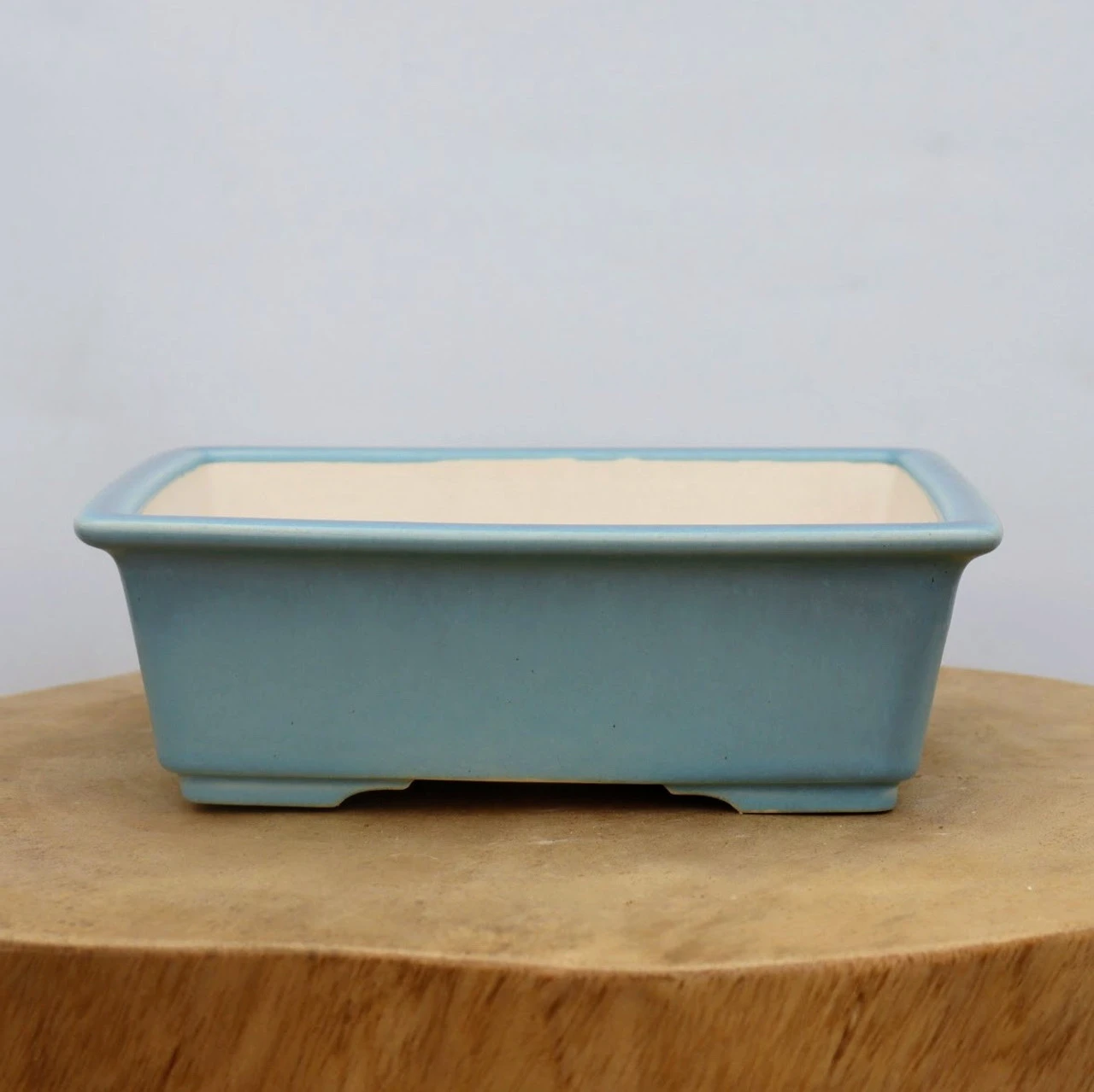 8" Light Blue Glazed Yixing Bonsai Pot (No. 2059) 1 8" Light Blue Glazed Yixing Bonsai Pot (No. 2059)