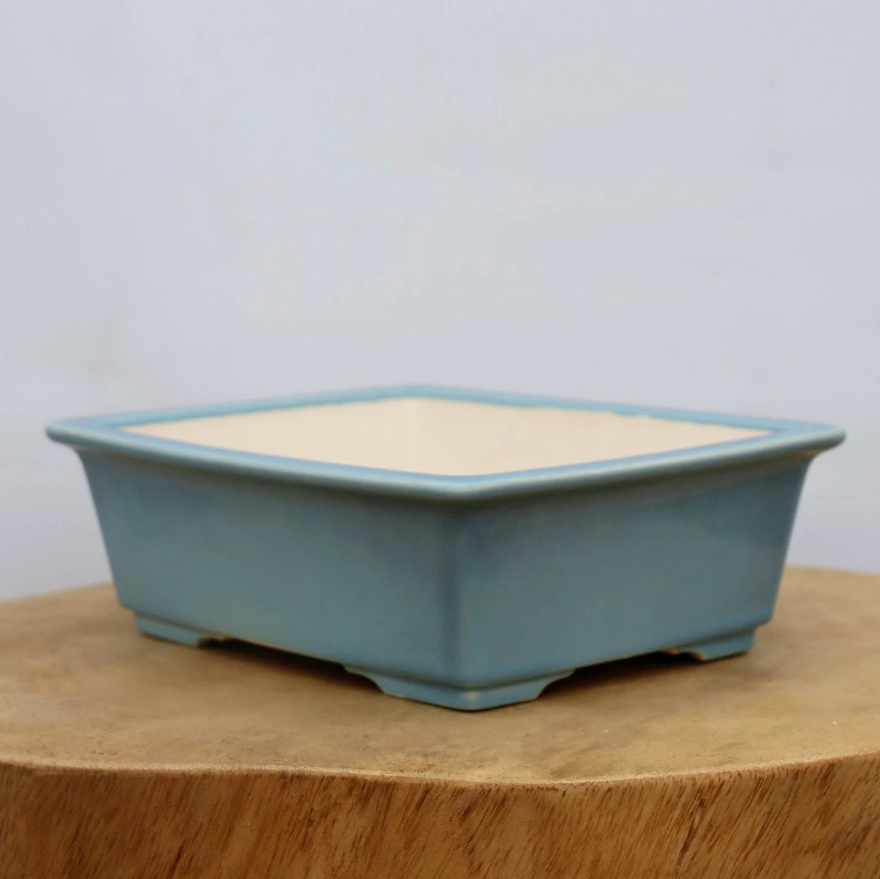 8" Light Blue Glazed Yixing Bonsai Pot (No. 2059) 2 8" Light Blue Glazed Yixing Bonsai Pot (No. 2059) - Image 2