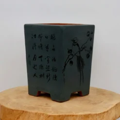 6" Etched Cascade Yixing Bonsai Pot (No. 2200)