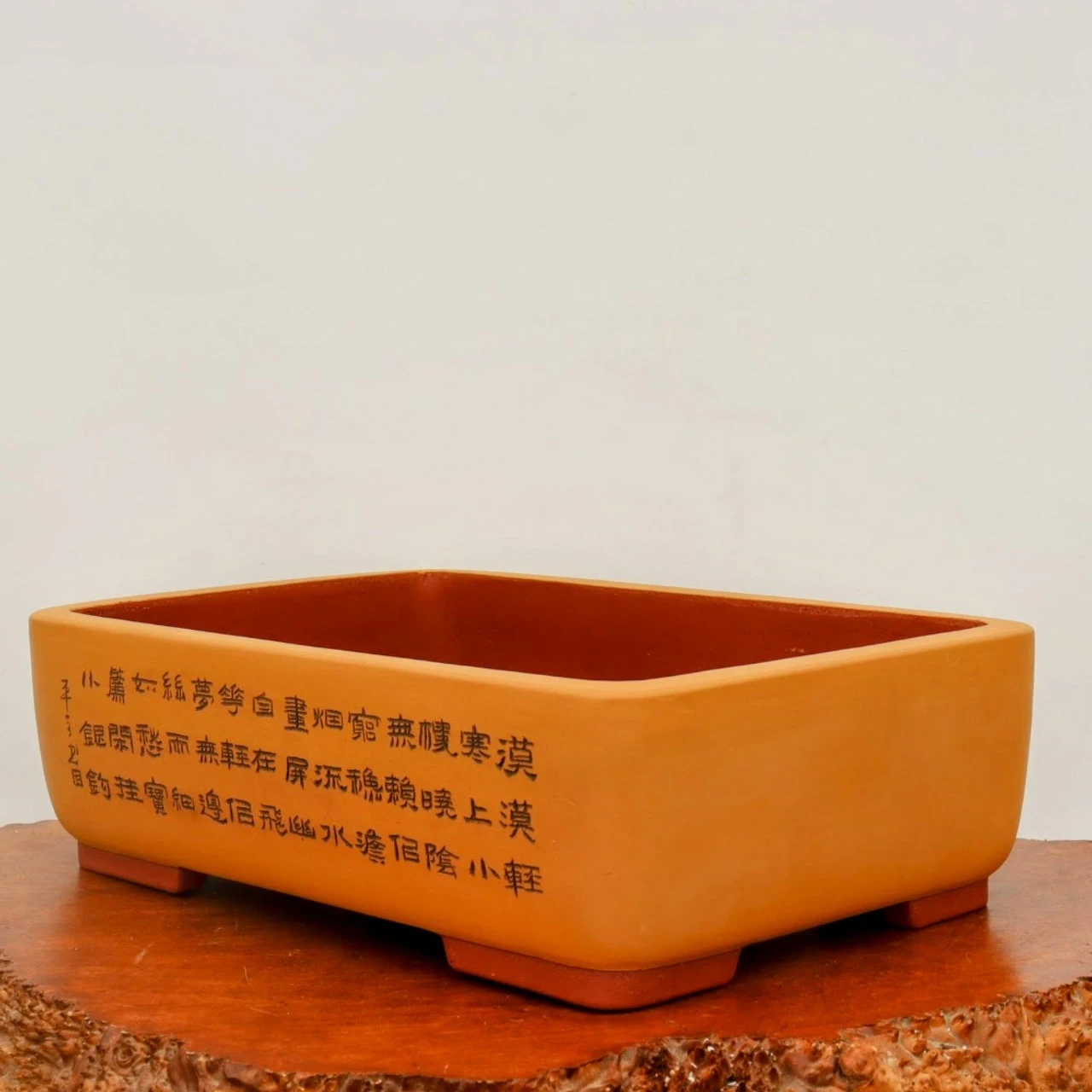 18" Etched Yixing Bonsai Pot (No. 2227) 6 18" Etched Yixing Bonsai Pot (No. 2227) - Image 6