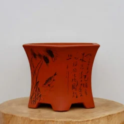 10" Etched Cascade Yixing Bonsai Pot (No. 2206)