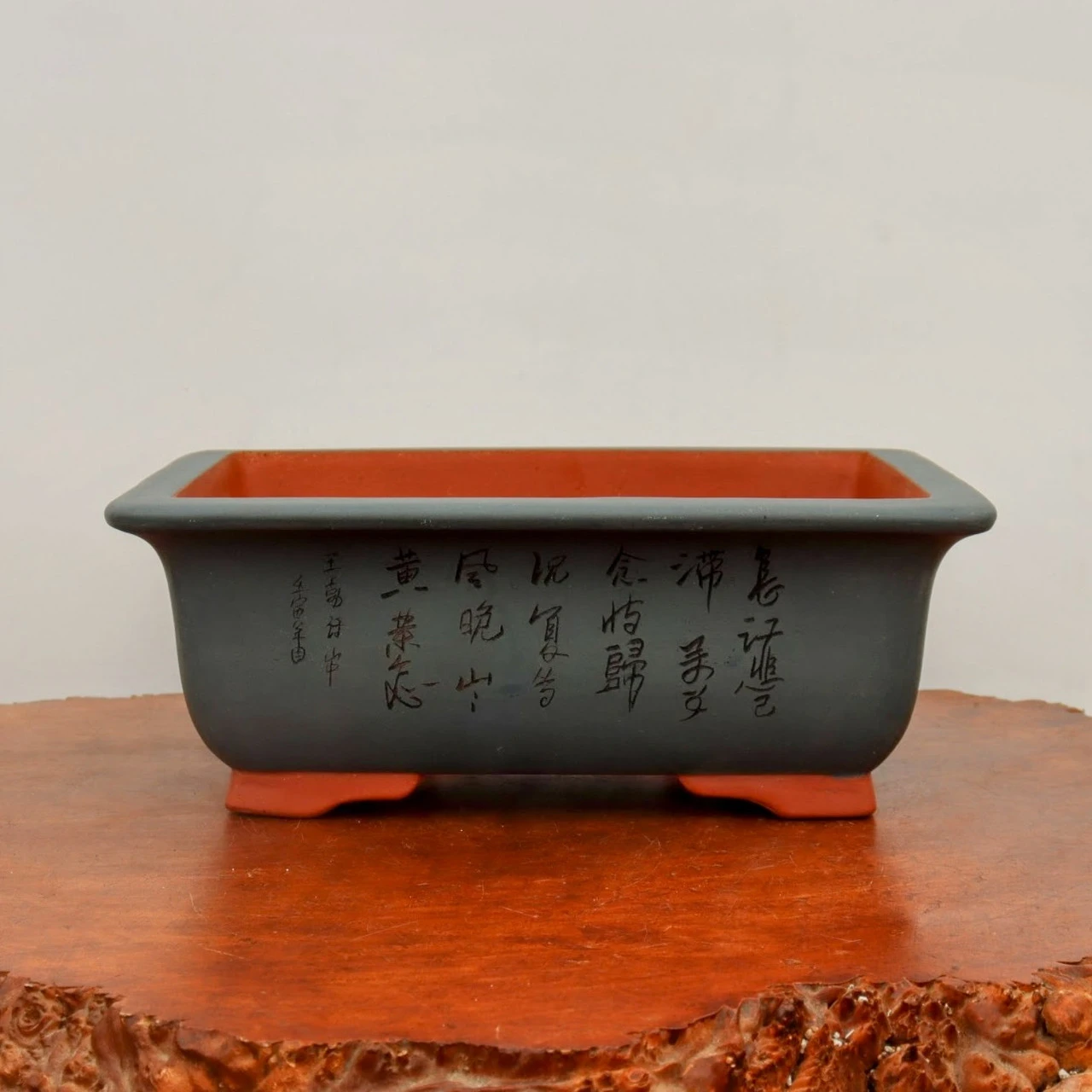 13" Etched Yixing Bonsai Pot (No. 2183) 1 13" Etched Yixing Bonsai Pot (No. 2183)