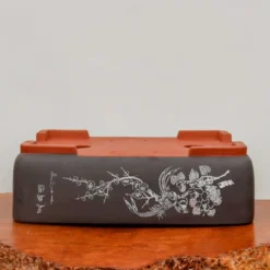 18" Etched Yixing Bonsai Pot (No. 2228) -Home Decor Items Store IMG 55762 90667.1674247509