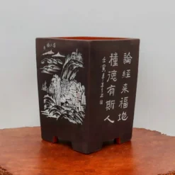 9" Etched Cascade Yixing Bonsai Pot (No. 2212) -Home Decor Items Store IMG 56042 61922.1674248946