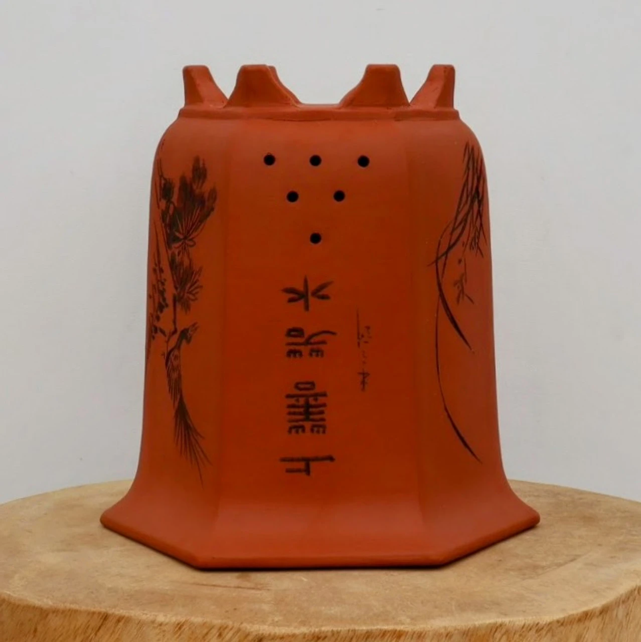 9" Etched Cascade Yixing Bonsai Pot (No. 2195) 5 9" Etched Cascade Yixing Bonsai Pot (No. 2195) - Image 5