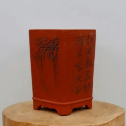 7" Etched Cascade Yixing Bonsai Pot (No. 2201)