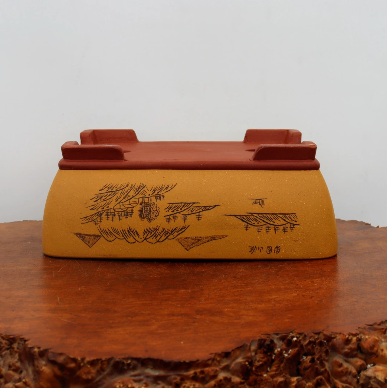 13" Etched Yixing Bonsai Pot (No. 2187) 5 13" Etched Yixing Bonsai Pot (No. 2187) - Image 5