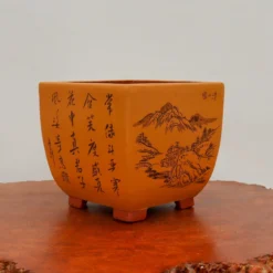 8" Etched Cascade Yixing Bonsai Pot (No. 2208)