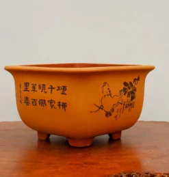 11" Etched Yixing Bonsai Pot (No. 2243)