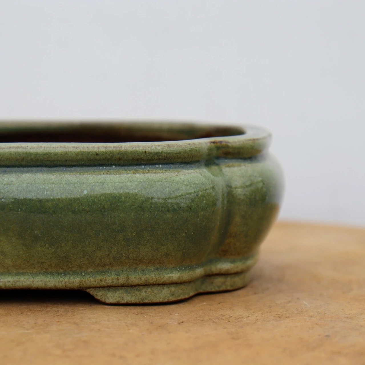 6-Inch Green Glazed Yixing Bonsai Pot (No. 2397e) 2 6-Inch Green Glazed Yixing Bonsai Pot (No. 2397e) - Image 2
