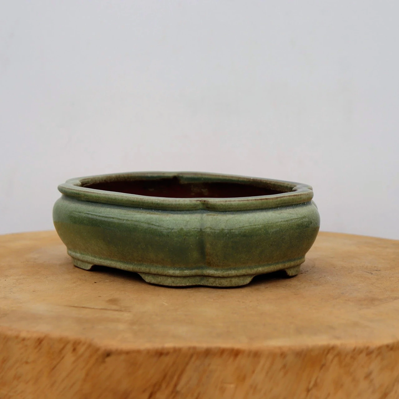 6-Inch Green Glazed Yixing Bonsai Pot (No. 2397e) 1 6-Inch Green Glazed Yixing Bonsai Pot (No. 2397e)
