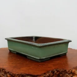 14-Inch Green Glazed Yixing Bonsai Pot (No. 2408b)