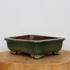 10-Inch Green Glazed Yixing Bonsai Pot (No. 2403c)