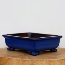10-Inch Blue Glazed Yixing Bonsai Pot (No. 2403d)