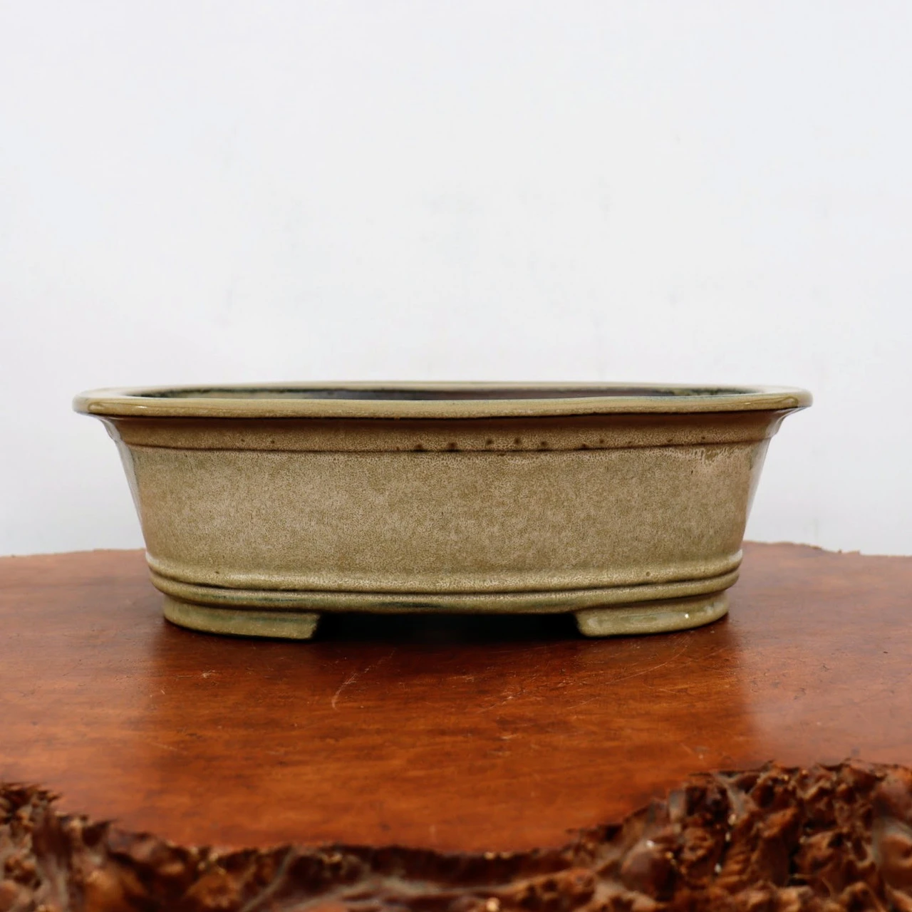 14-Inch Cream Glazed Yixing Bonsai Pot (No. 2409f) 3 14-Inch Cream Glazed Yixing Bonsai Pot (No. 2409f) - Image 3
