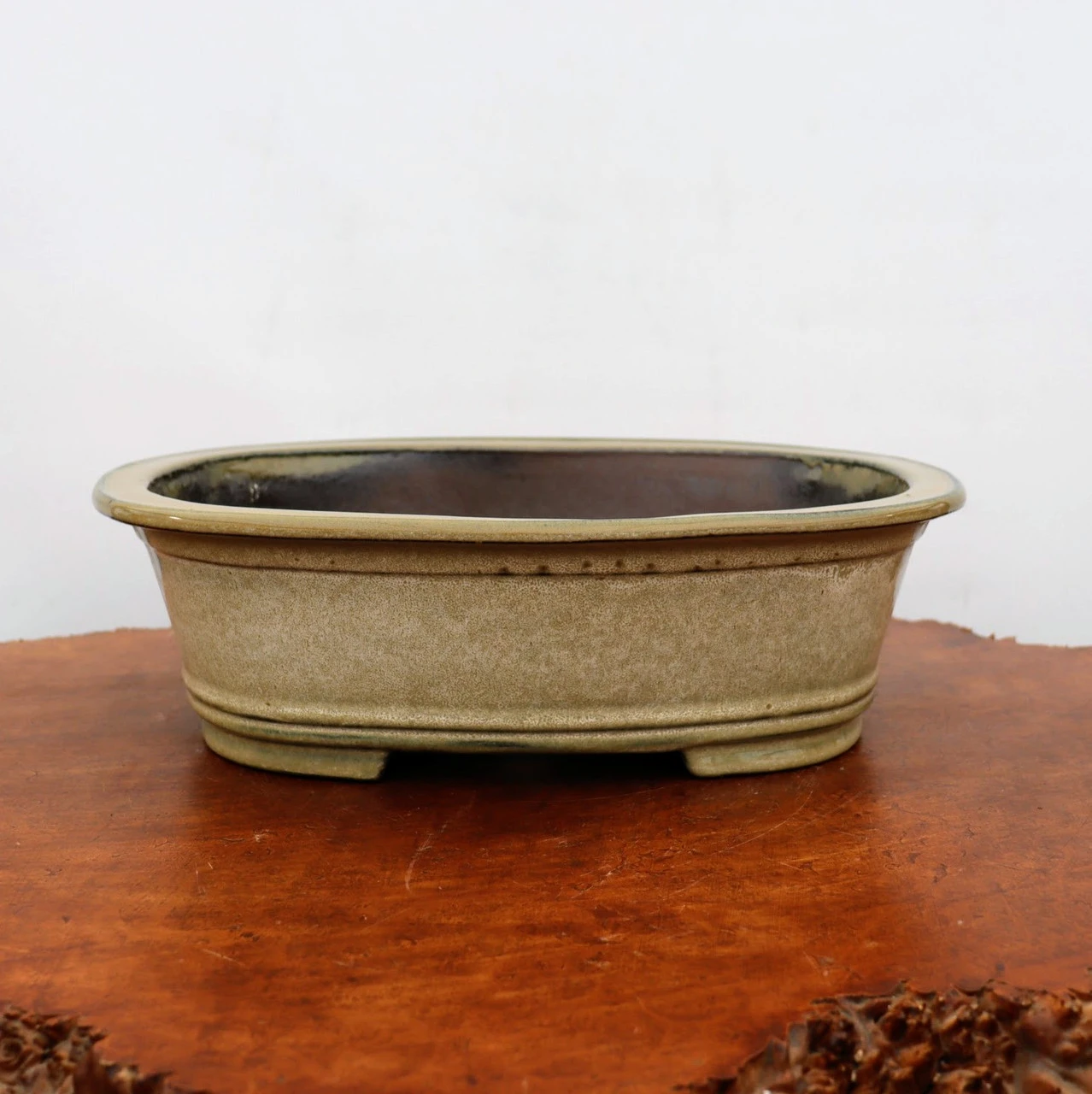 14-Inch Cream Glazed Yixing Bonsai Pot (No. 2409f) 5 14-Inch Cream Glazed Yixing Bonsai Pot (No. 2409f) - Image 5