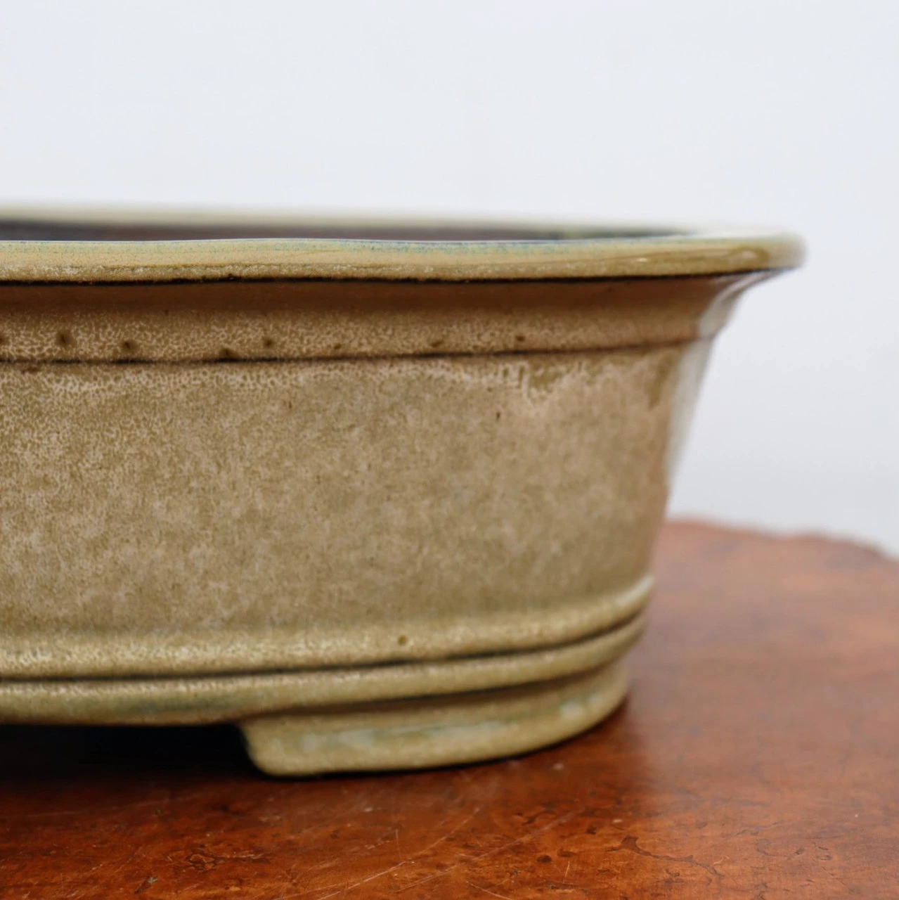 14-Inch Cream Glazed Yixing Bonsai Pot (No. 2409f) 2 14-Inch Cream Glazed Yixing Bonsai Pot (No. 2409f) - Image 2