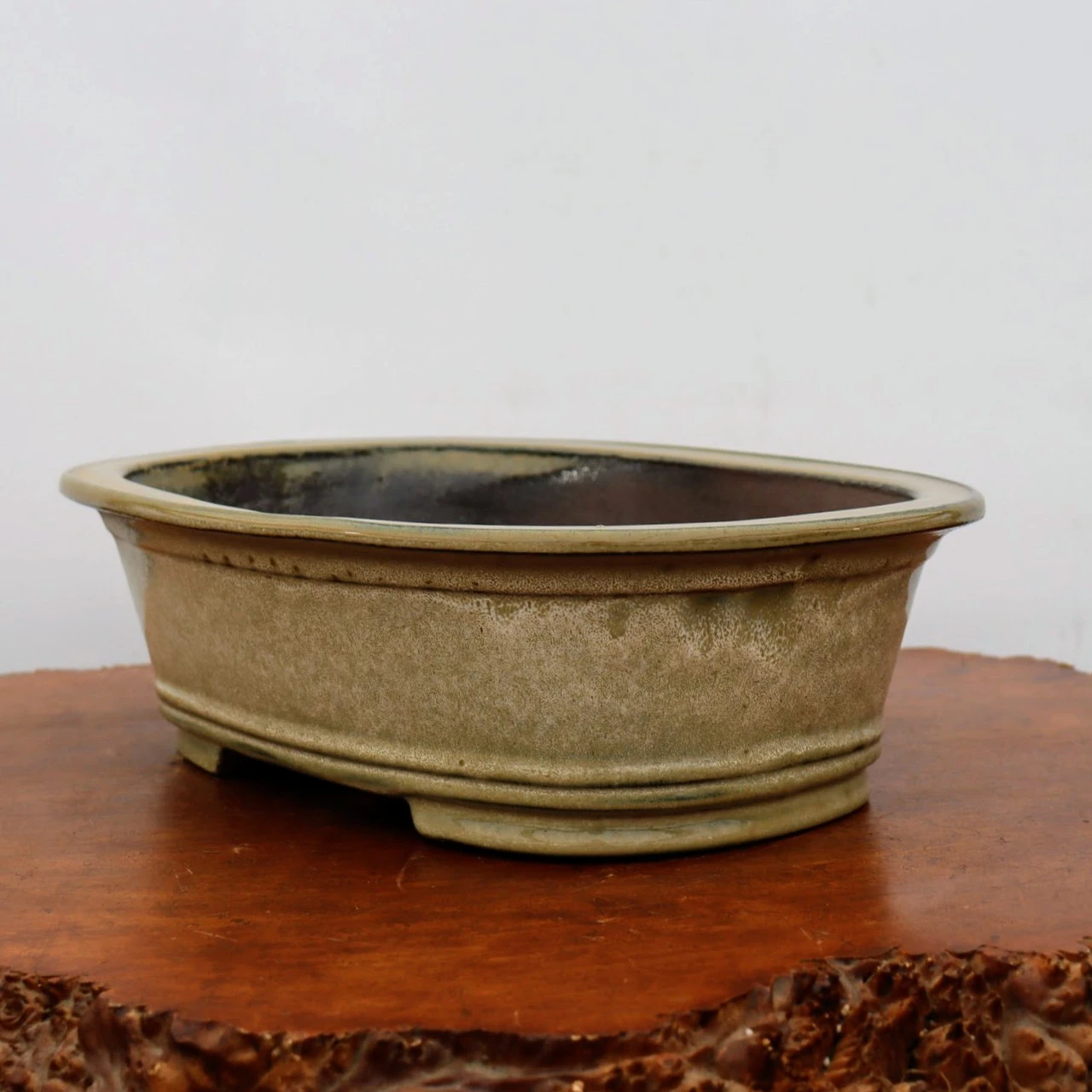 14-Inch Cream Glazed Yixing Bonsai Pot (No. 2409f) 1 14-Inch Cream Glazed Yixing Bonsai Pot (No. 2409f)