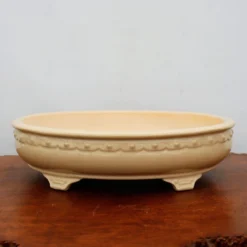 14-Inch Cream Glazed Yixing Bonsai Pot (No. 2412d)