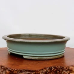 16-Inch Green Glazed Yixing Bonsai Pot (No. 2413a)