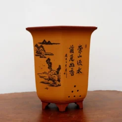 8-Inch Etched Glazed Yixing Bonsai Pot (No. 2425) -Home Decor Items Store IMG 7721 62896.1668094440