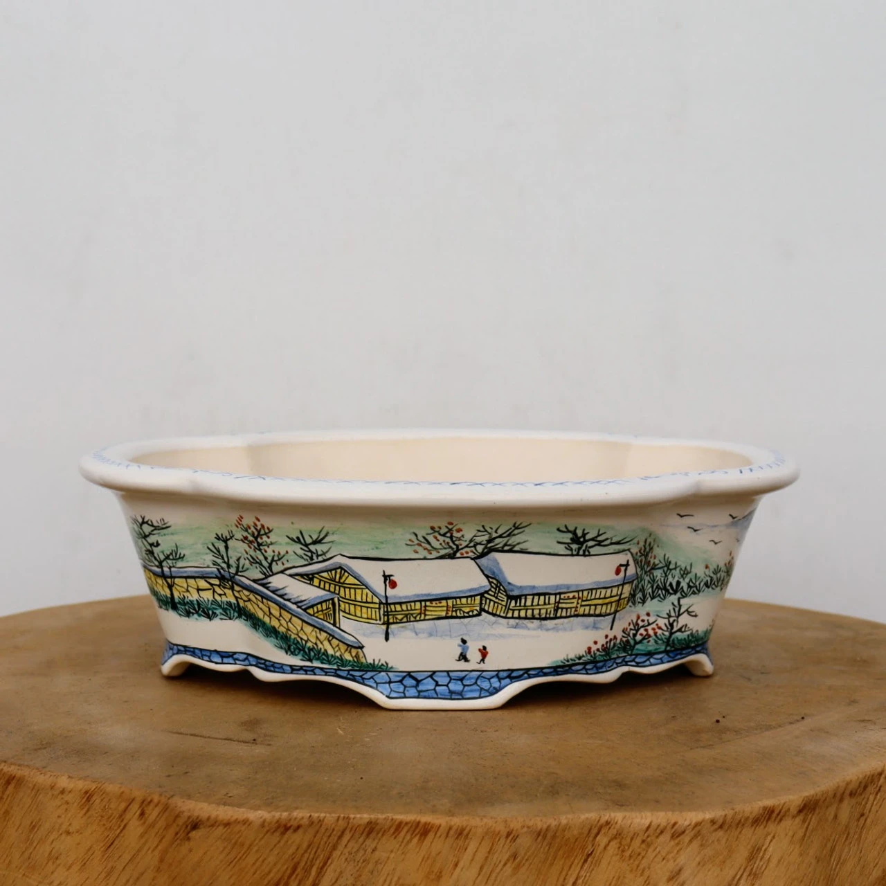 10" Painted Yixing Bonsai Pot (No. 2127c) 5 10" Painted Yixing Bonsai Pot (No. 2127c) - Image 5