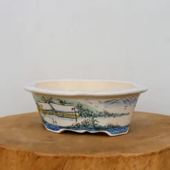 10" Painted Yixing Bonsai Pot (No. 2127c)