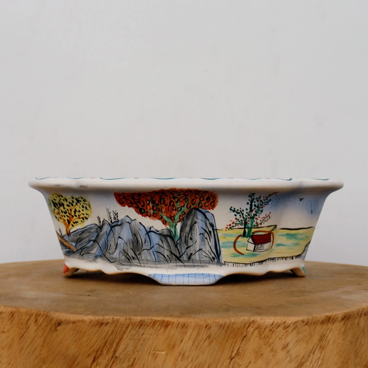 10" Painted Yixing Bonsai Pot (No. 2127e) 2 10" Painted Yixing Bonsai Pot (No. 2127e) - Image 2