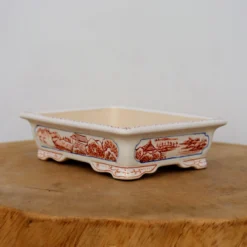 7" Painted Yixing Bonsai Pot (No. 2125d)