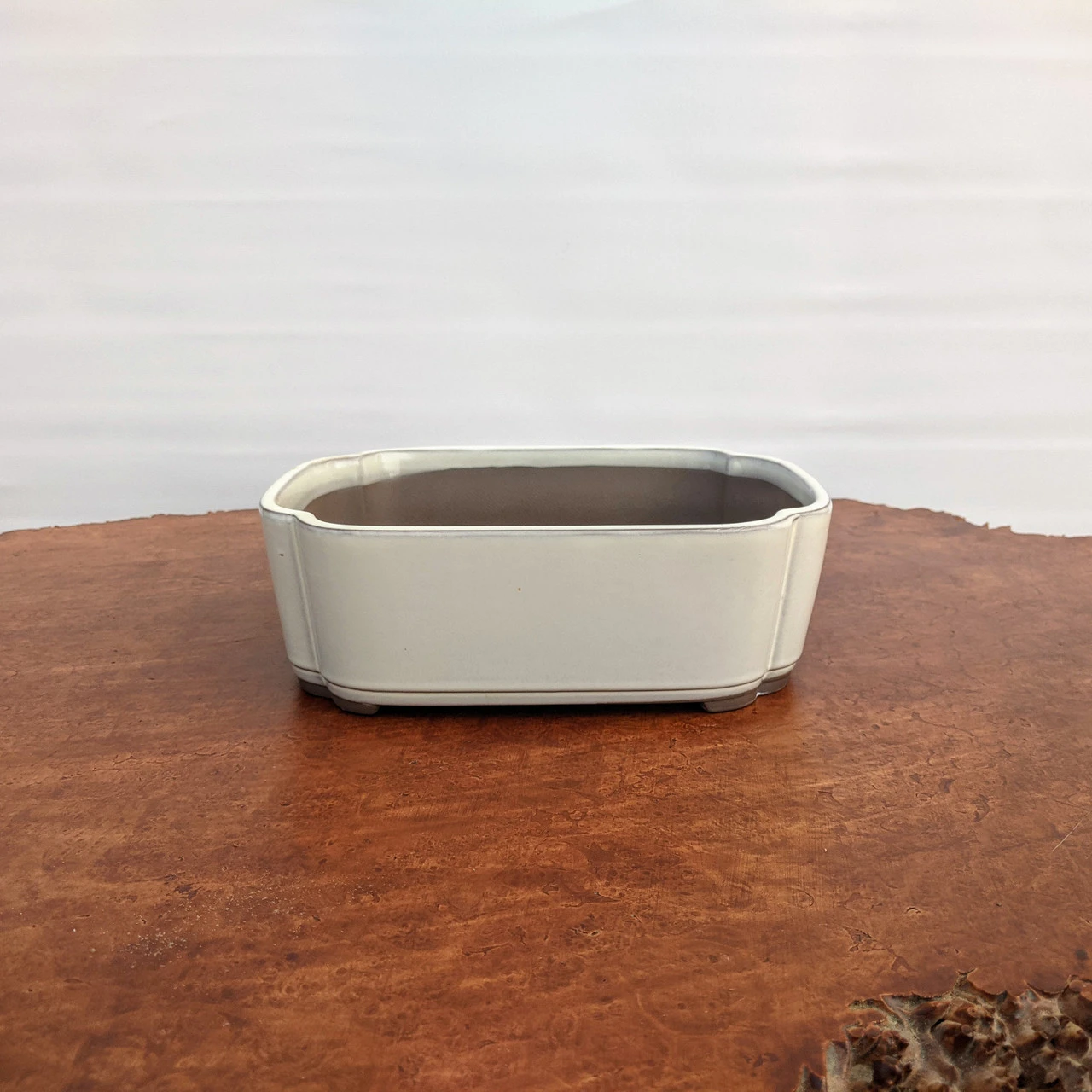 6-8" Cream Glazed Japanese Bonsai Pot (No. 1922) 2 6-8" Cream Glazed Japanese Bonsai Pot (No. 1922) - Image 2