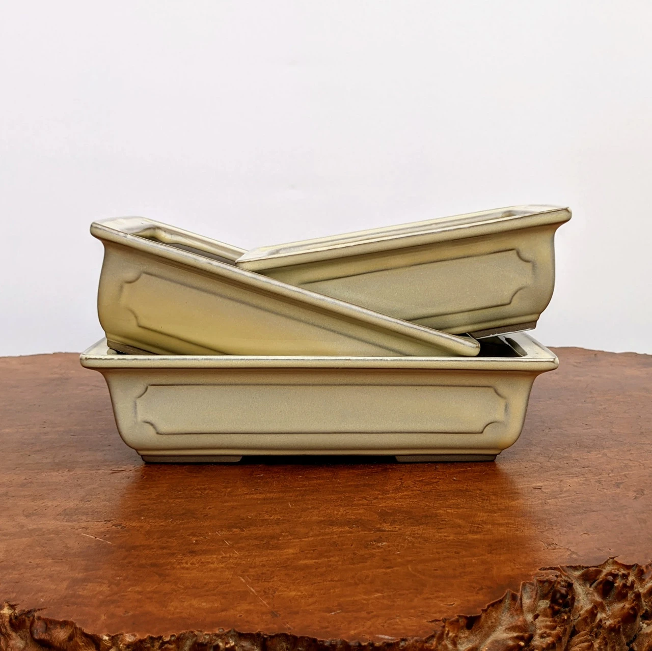 6-9" Cream Glazed Japanese Bonsai Pot (No. 292) 4 6-9" Cream Glazed Japanese Bonsai Pot (No. 292) - Image 4